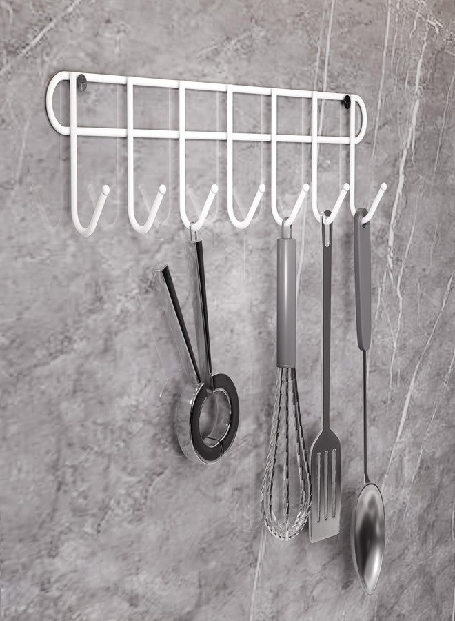 روكسا منظم خطافات متعدد الوظائف من روكسا يُعلق فوق الباب/رف خطافات حائط لتعليق الملابس، وعلاقة المناشف، وعلاقة المطبخ، وعلاقة الحمام - أبيض (7 خطافات) (عبوة من قطعة واحدة) - Image 5